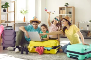 Famille en voyage